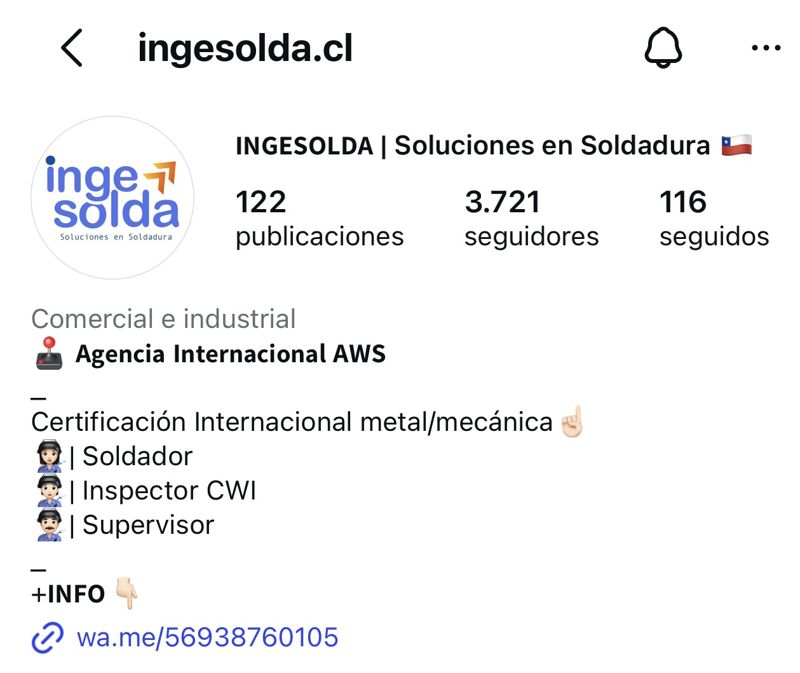 Perfil de cliente @ingesolda.cl